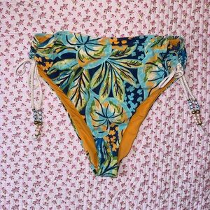 Aerie Floral and Leaf Print Bikini Bottom